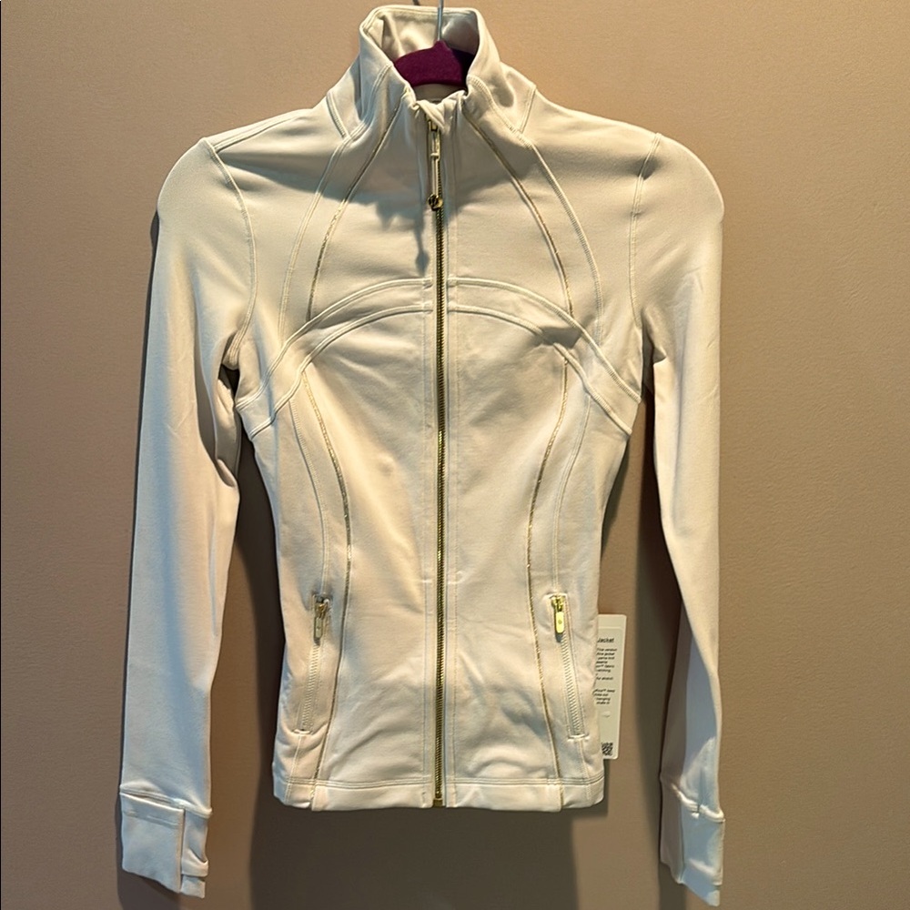 LULULEMON DEFINE JACKET LUON *SPARKLE IN BONE/GOLD SZ 2 NWT